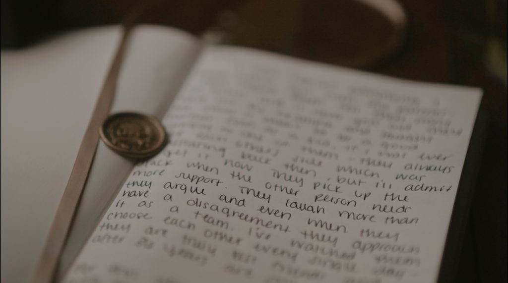Wedding vows in book.
